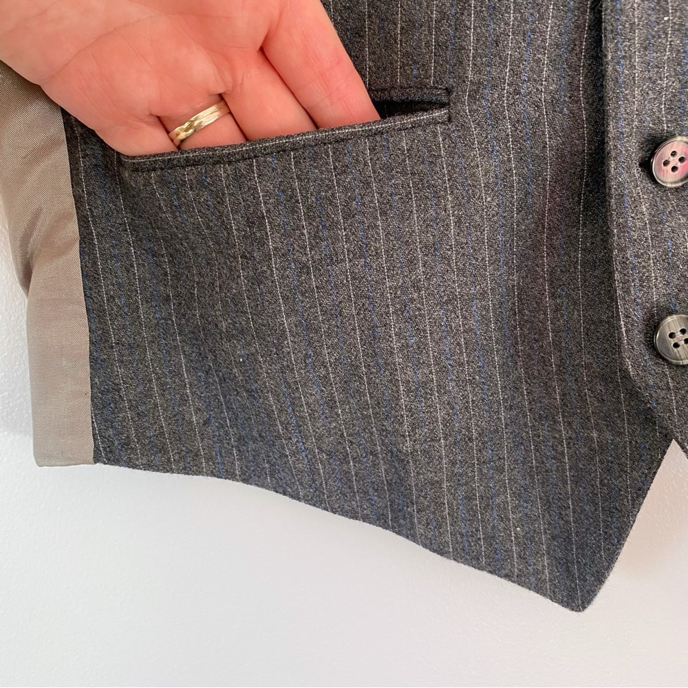 Grey Pinstriped Vest - Picture 3 of 9
